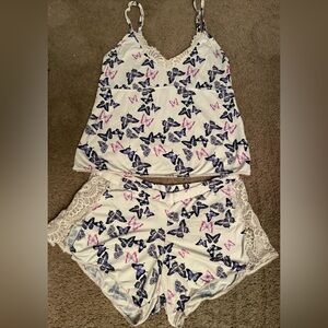 Jessica Simpson Purple and Pink Butterfly Sleepwear Set